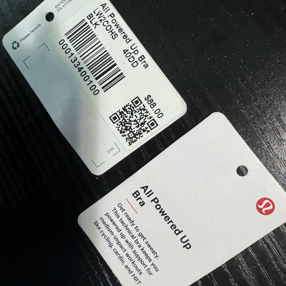 Lululemon Athletica ALL POWERED UP Black Sports Bra 40DD NWT - Picture 5 of 5
